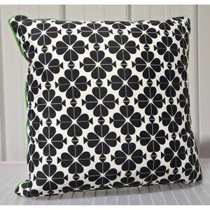 Kate Spade Black & White Floral Spade Design 20" Square Accent Throw Pillow